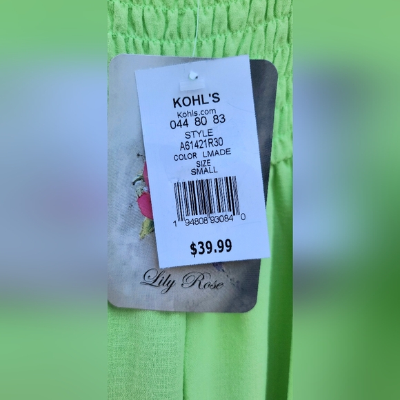 NWT - Lily Rose Crochet Trim Lime Green Maxi Dress - Size Small - Picture 10 of 17